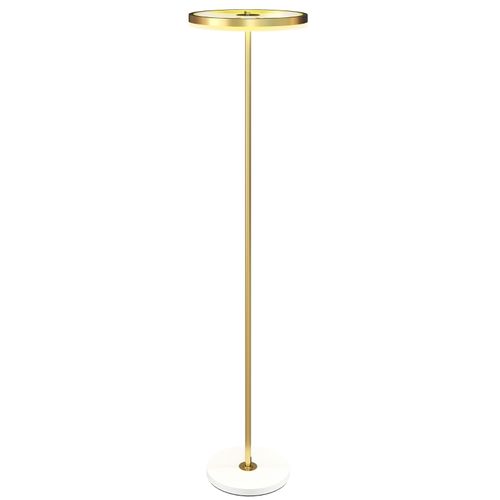 Lampadaire LED Doré Réglable 3 Niveaux, Abat-jour Anneau, Stable, 40x40x157,5 Cm
