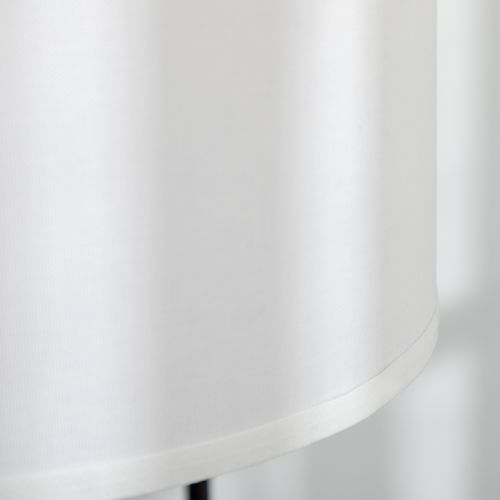 Lampadaire Moderne Incurvé En Tissu Blanc, Cadre En Métal Noir, Pour Salon Et Bureau 163,5 cm
