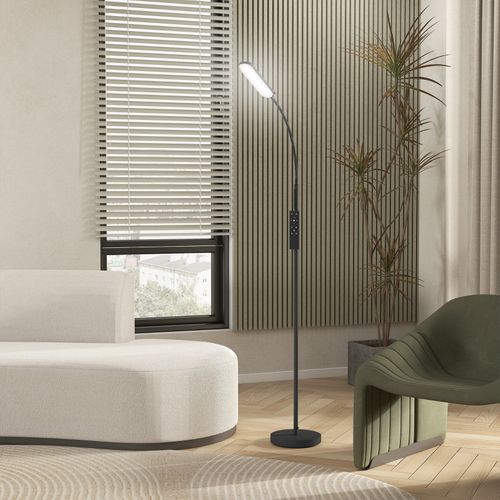 Lampadaire LED Col De Cygne Réglable 5 Modes, Télécommande, 22x175 Cm, Polyvalente