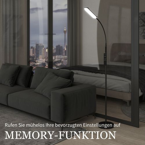 Lampadaire LED Col De Cygne Réglable 5 Modes, Télécommande, 22x175 Cm, Polyvalente