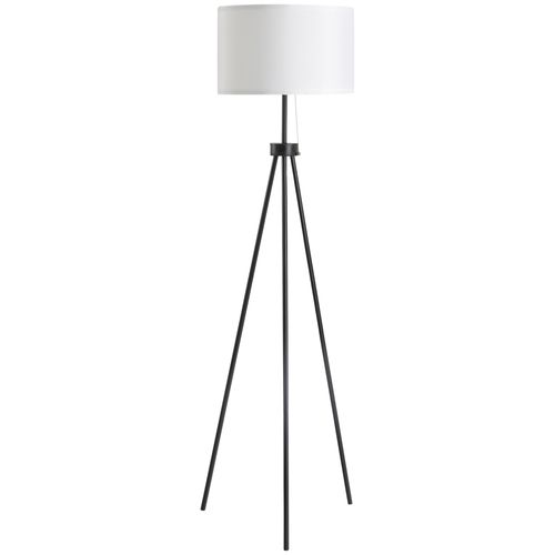 Lampadaire Trépied Métal Noir, Interrupteur Pied, Ø37xh152 cm, Design Moderne Élégant