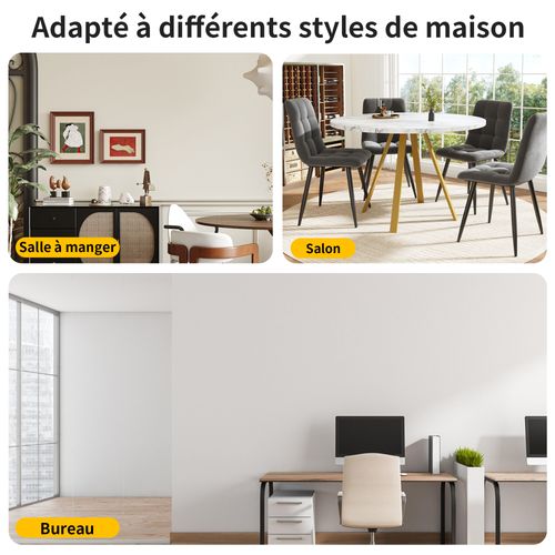 Table à Manger Ronde 80cm Blanc Et Doré Effet Marbre 4 Personnes