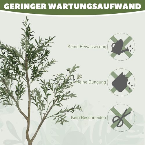 Plante Artificielle 17x17x180cm, entretien Facile, olivier Artificiel, pot Stable, plastique, vert