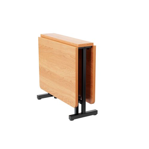 Table à Manger Pliante Extensible En Mdf Aspect Chêne 15-120 Cm Jusqu’à 4 Personnes