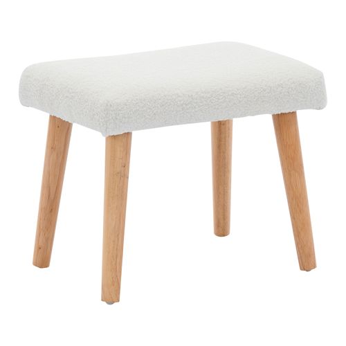 Fauteuil à Bascule Avec Repose Pied, Fauteuil Lecture, Bouclette, Accoudoirs, Blanc