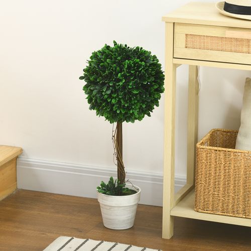 2 Plantes Artificielles28x28x60 Cm, Entretien Facile, pot Stable, plastique, vert