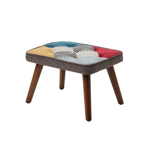 Fauteuil à Bascule69,5x50x88,5cm, Rockingchair, Pieds  En Bois Et Fer, Mousse, Lin, Multicolore