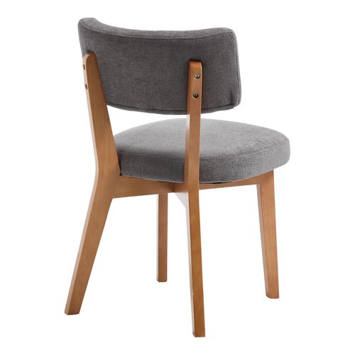 2 Fauteuil De Table54,5x47x77cm, Pieds En Bois, Design Élégant, Dossier, Bois, Lin, Gris