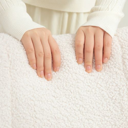 Rocking Chair94x70x100cm,fauteuil à Bascule，cadre En Métal，pieds En Bois，tissu Teddy，blanc