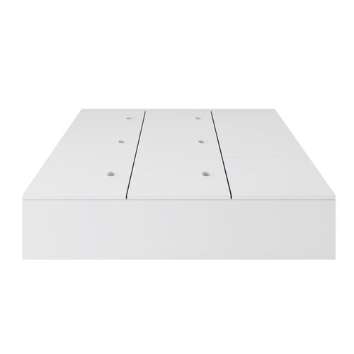 Lit Avec Rangement 140x200 Cm Blanc Avec 3 Tiroirs Et 6 Boîtes De Rangement – Lit Fonctionnel Mdf