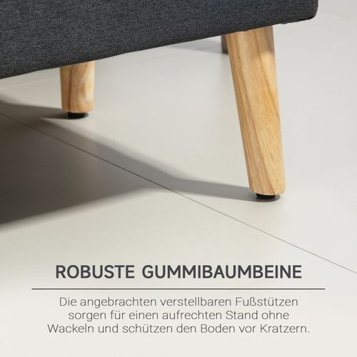 Banc Coffre110x39x45cm, banc De Lit, moderne, pieds En Bois, rectangle, polyester, gris Foncé