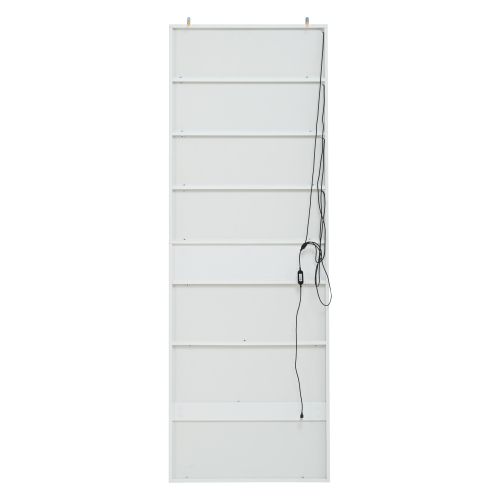 Vitrine 200 Cm Avec Tiroirs Et Armoires, Vitrine En Verre Avec 2 Portes Vitrées Et LED, Blanc