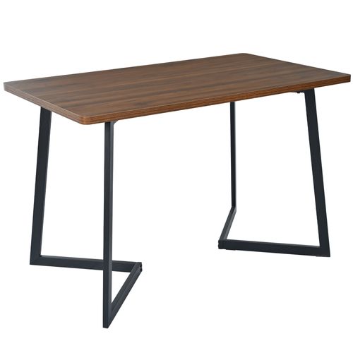 Table à Manger Rectangulaire Avec Plateau Bois Et Pieds Métal, 117 X 68 X 75 Cm – Marron/noir