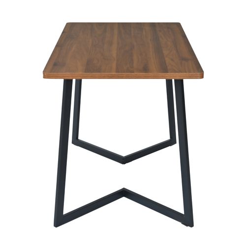 Table à Manger Rectangulaire Avec Plateau Bois Et Pieds Métal, 117 X 68 X 75 Cm – Marron/noir