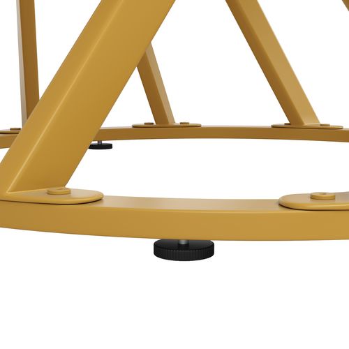 Table à Manger Ronde Avec Plateau Mdf Effet Marbre, Piètement Métal Doré – Blanc Et Or