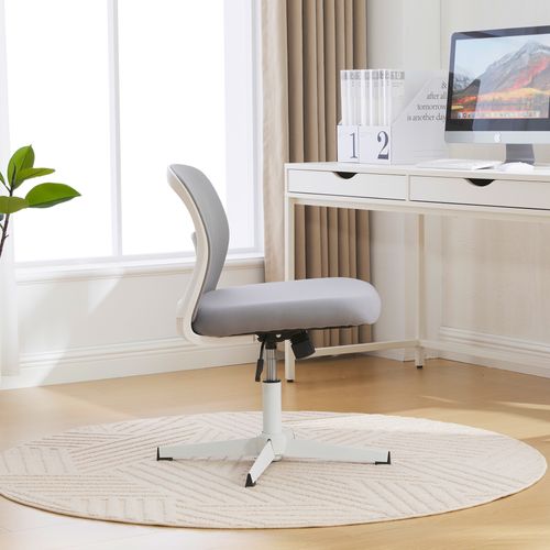 Chaise Bureau Pivotante 360°, Hauteur Réglable, Bascule, Assise Rembourrée Mesh - Gris