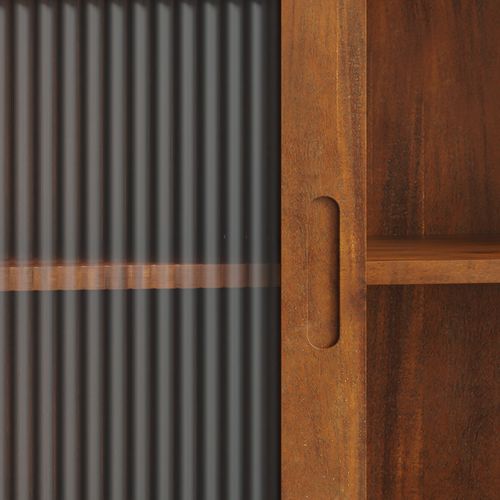 Armoire Murale, Portes Coulissantes, 3 Étagères, Rangement Rétro, Cuisine/salle De Bain, Brun