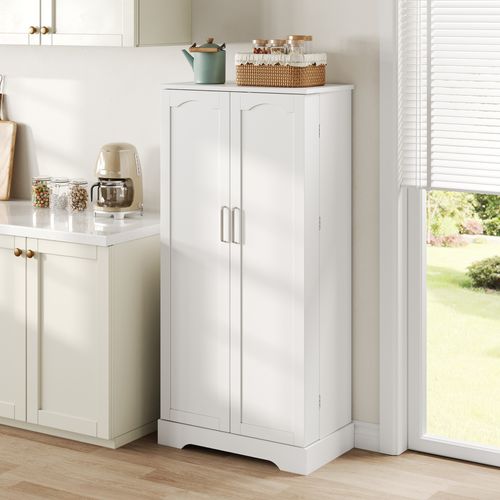 Buffet Moderne Blanc Avec LED, Étagères Réglables, Anti-basculement, Pb+mdf