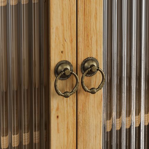 Armoire Murale, Porte-serviettes, Vitrées, Salle De Bain/cuisine, Bois , Étagères, Naturel