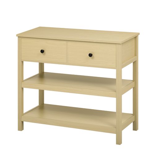 Console D’entrée Avec Tiroir Et Étagères Ouvertes - Meuble Pratique De Couloir En Mdf+pb - Naturel