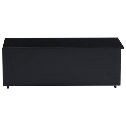 Table Basse Relevable Moderne, LED, Rangement Caché, Plateau Hydraulique, Panneaux Particules, Noir