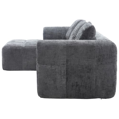 Canapé D'angle Modulable 3 Places, Rangement Latéral, Style Moderne, Revêtement Chenille - Gri's