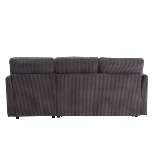 Canapé D’angle Convertible L, Coffres Rangement, Assise Mousse, Velours Doux - Gris Foncé