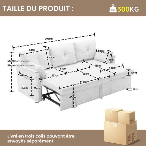 Canapé D’angle Convertible L, Coffres Rangement, Assise Mousse, Velours Doux - Beige