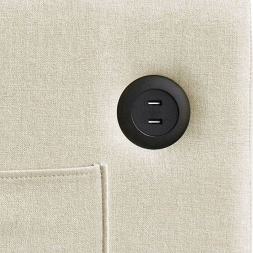 Canapé Convertible Convertible 2 Places, Dossier Réglable, Poches Latérales, Toile De Coton - Beige