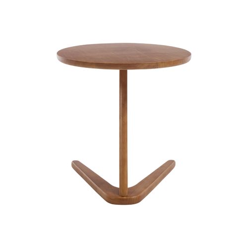 Bout De Canapé Rond, Bois Massif, Design Moderne, Piètement En Z, Naturel