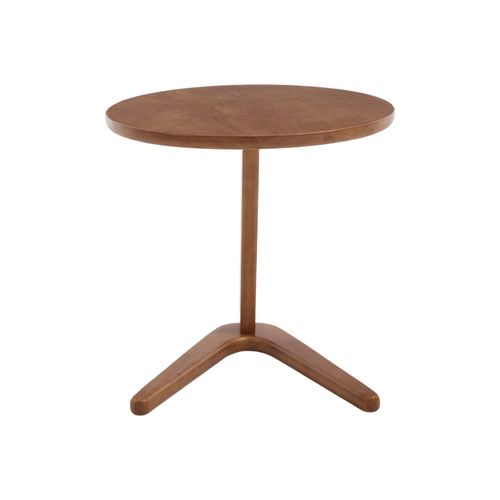 Bout De Canapé Rond, Bois Massif, Design Moderne, Piètement En Z, Naturel