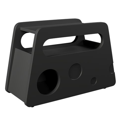 Table D’appoint Noire, Mobile, Roulettes, Gain De Place Salon/chambre, Mdf/panneaux Particules