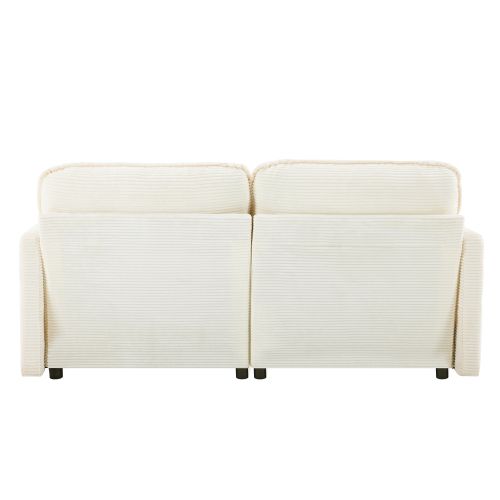 Canapé 2 Places , Canapé Droit Beige, Pour Salon, Chambre