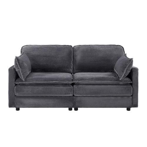 Canapé 2 Places , Canapé Droit Gris, Pour Salon, Chambre