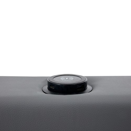 Lit Double 140x200 Cm, Lit Adulte, 4 Tiroirs, LED Réglable, Ports De Charge, Tête De Lit, Pu, Gris