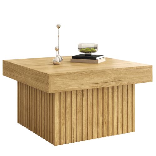 Table Basse Carrée En Mdf/pb Avec Design Polyvalent Et Structure Robuste - 79x79x46 Cm - Naturel