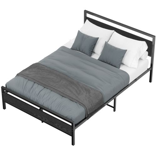 Lit En Métal 140x200 Cm - Lit Double Moderne Et Solide Pour Chambre Parentale