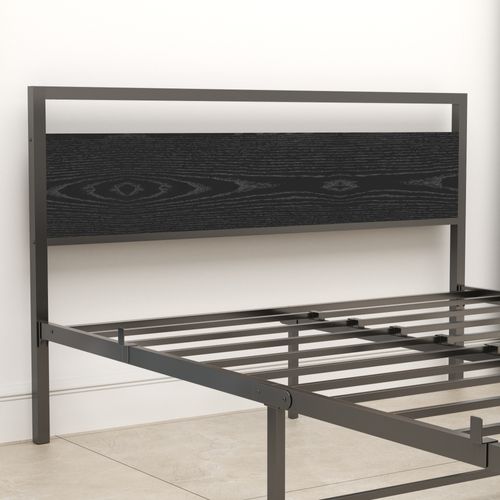 Lit En Métal 140x200 Cm - Lit Double Moderne Et Solide Pour Chambre Parentale