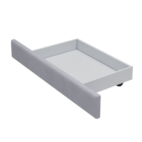 Lit Double 180x200 Cm Avec Tête De Lit, 4 Tiroirs De Rangement Et Sommier, Velours Gris