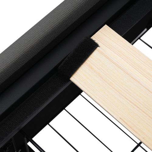 Lit Double 140x200 Cm Avec 4 Tiroirs Et Bande LED, Tête De Lit Réglable, Lin Gris Foncé