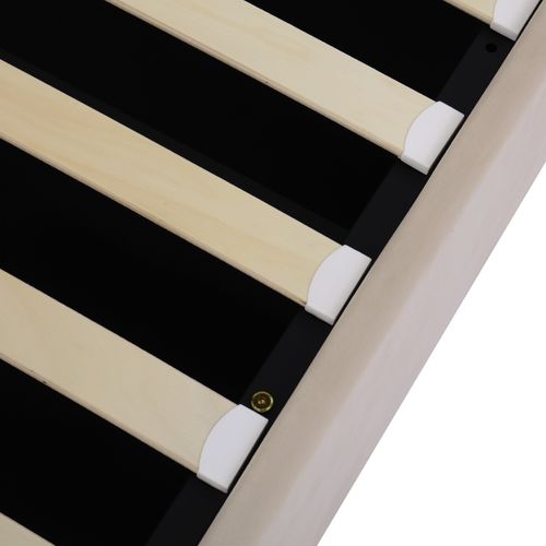 Lit Double Lit Coffre 160x200 Cm, Lit Adulte Avec Rangement, Sommier, Velours Beige