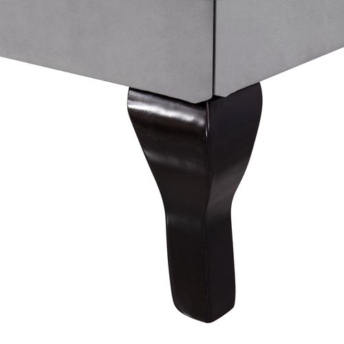 Lit Enfant 90x200 Cm, Lit Simple Avec Tête De Lit Réglable, Sommier, Velours Gris