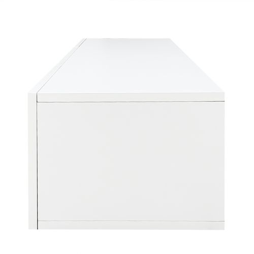 Meuble TV Bas à Accrocher 160x31x22 Cm Avec LED Contrôlé Par App Bluetooth Et 2 Portes, Blanc