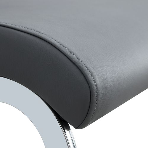 Lot De 2 Chaises 45x42x95cm, Pieds En Métal, Design Simple, Moderne, Pu+lin, Gris