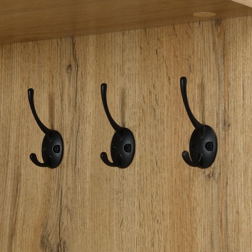 Vestiaire 98,5 x 38 x 191 Cm avec 3 portes, 1 Miroir, Meuble à Chaussures et 1 Tiroir, MDF, Bois