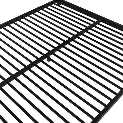 Lit Superposé 90x200 Cm+140x200 Cm Avec Barrière, Escalier, Sommiers, Métal Noir