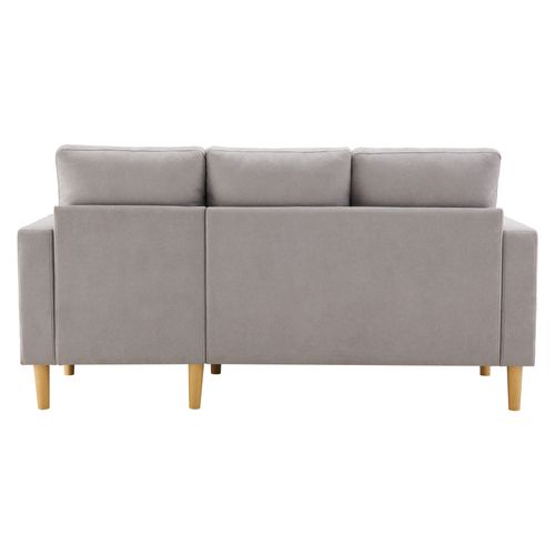 Canapé 3 Places Avec Coffre De Rangement En Coton-lin Gris Clair Avec 2 Coussins Et 2 Porte-gobelets