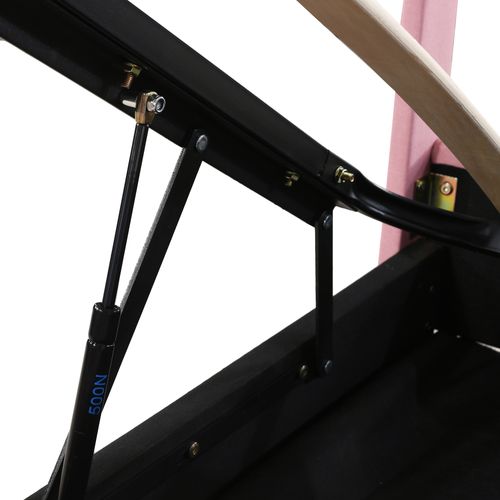 Lit Coffre Lit Double 180x200 Cm Convertible En Deux Lits Simples, Avec Rangement, Lin Rose