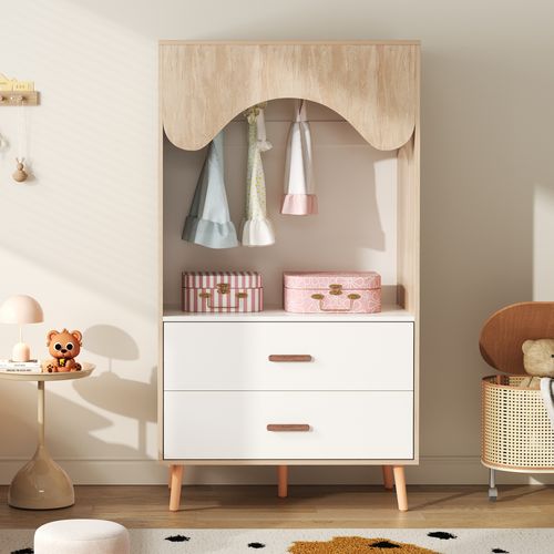 Armoire enfant en bois - Blanc - Agami 2