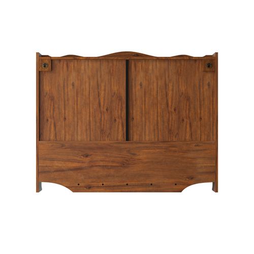 Armoire Murale 100x20x80cm, 4 Portes En Verre Cannelé, Naturel, 5 Crochets, Bois, Marron